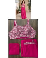 Bold Colour Readymade Partywear Three Piece Indo-Western Sets With Contemporary Charm