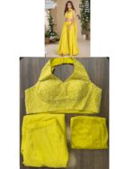 Bold Colour Readymade Partywear Three Piece Indo-Western Sets With Contemporary Charm