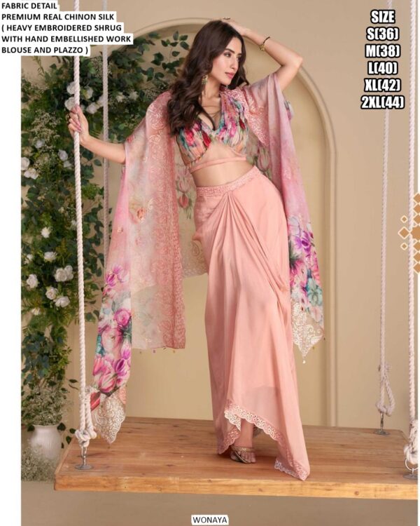 New Catalogue Wonaya Chinon Silk Party Wear Readymade Indo-Western Collection