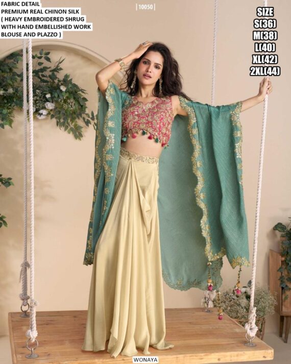 New Catalogue Wonaya Chinon Silk Party Wear Readymade Indo-Western Collection