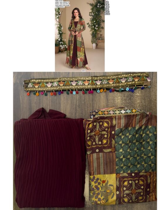 Party Look Exclusive Designer Indo-Western Style Jacket With Gown Collection