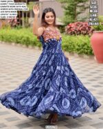 Celebrate The Spirit Of Navratri In This Vibrant Faux Georgette Gamthi Work Gowns