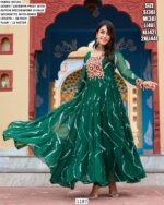 Laheriya Print With Kutchi Patch Work Georgette Navratri Special Ethnic Gowns