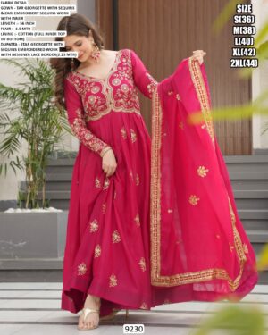Star Georgette Sequence Designer Heavy Party Wear Gown With Dupatta