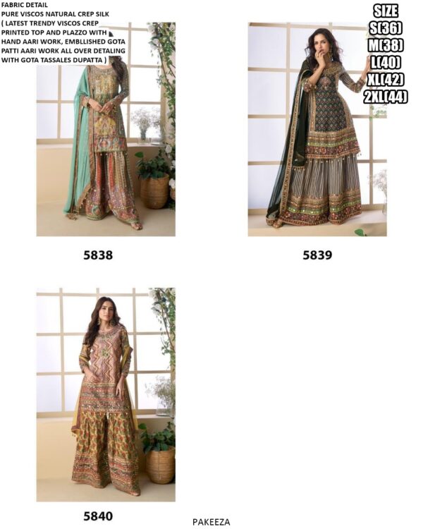Presenting Latest Festival Collections Of : Crepe Silk Printed With Hand Work Salwar Suits