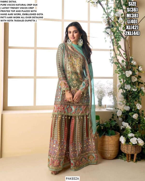 Presenting Latest Festival Collections Of : Crepe Silk Printed With Hand Work Salwar Suits