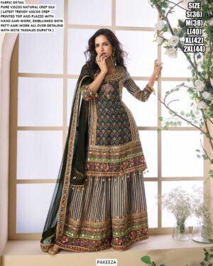 Presenting Latest Festival Collections Of : Crepe Silk Printed With Hand Work Salwar Suits