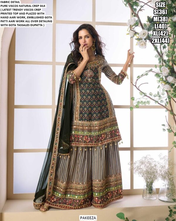 Presenting Latest Festival Collections Of : Crepe Silk Printed With Hand Work Salwar Suits