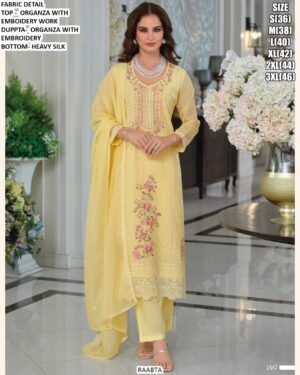 Festival Wear Organza Embroidery Work Salwar Suits In Attractive Three Colours!