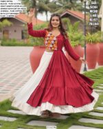 Pure Cotton Gamthi Mirror Work Navratri Lehenga Set Perfect For Garba Nights