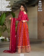 Blooming Fabric Long Anarkali Style Wedding Special Designer Look Readymade Gowns
