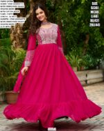 Shine Bright In Every Occasion! Luxurious Star Georgette Designer Gown With Dupatta