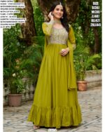 Shine Bright In Every Occasion! Luxurious Star Georgette Designer Gown With Dupatta