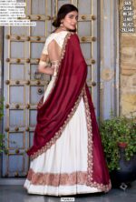 South Indian Wedding Style Vichitra Silk Zari Weaving And Embroidered Lehenga Choli