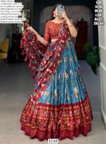 Latest Tussar Silk Lehenga Choli With Beautiful Dupatta For Women Festival Wear