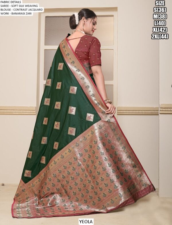 Festive Wear Soft Silk Weaving Sarees With Beautiful Banarasi Designs