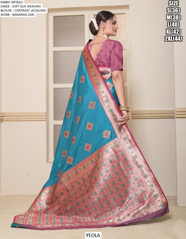 Festive Wear Soft Silk Weaving Sarees With Beautiful Banarasi Designs
