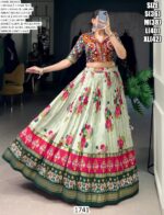 Tussar Silk Floral And Patola Print With Foil Work Navratri Lehenga Choli