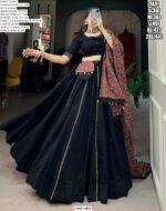 Tradition Navratri Look Pure Cotton Plain With Delicate Gota Patti Touch-Up Lehenga Choli