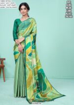 Multi-Colour Soft Crape Casual Wear Printed Un-Stitched Saree With Blouse