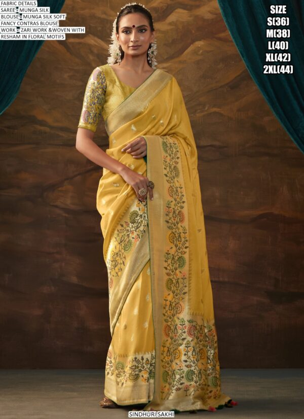 Reflect Timeless Elegance With This Munga Silk Traditional Designer Wedding Sarees