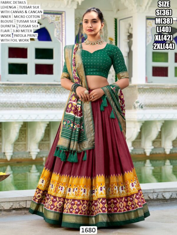 Presenting A Latest Patola Printed Lehenga Choli For Festive Season To Charm Your Look!