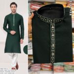 Traditional Heavy Silk Jacquard Embroidery Work Men's Kurta Pajama Collection