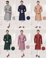 Traditional Heavy Silk Jacquard Embroidery Work Men's Kurta Pajama Collection