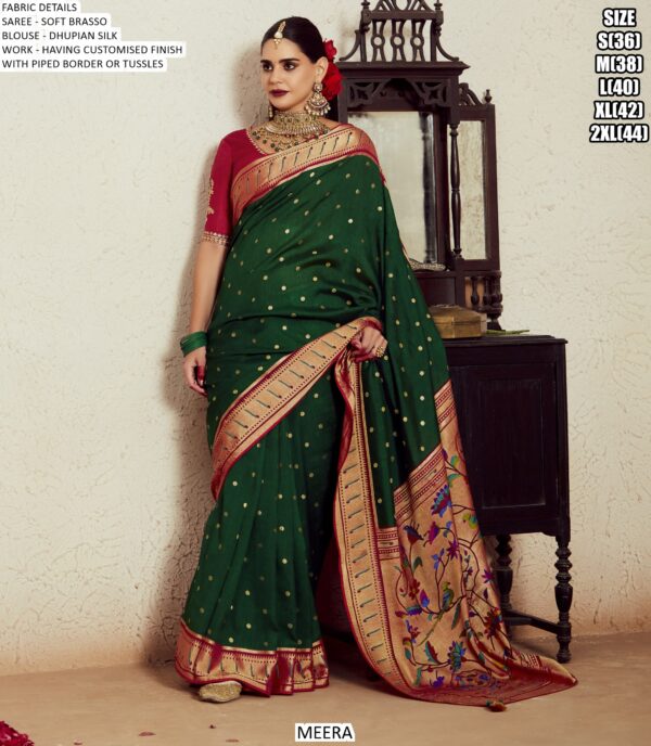 Sets Of Eleven Beautiful Designer Soft Brasso Sarees For Every Occasions