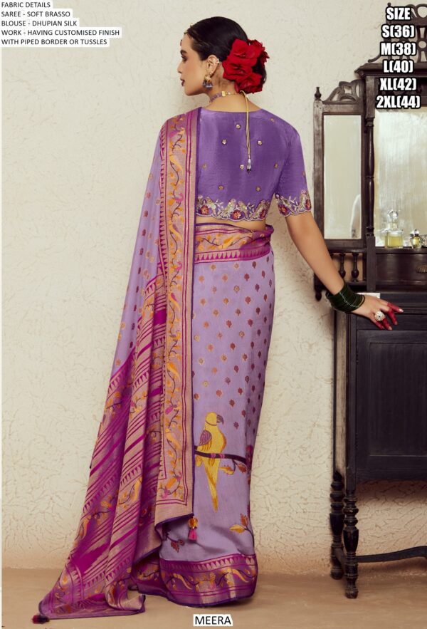 Sets Of Eleven Beautiful Designer Soft Brasso Sarees For Every Occasions