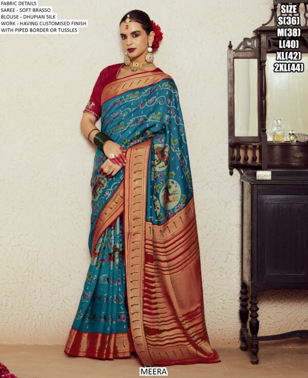 Sets Of Eleven Beautiful Designer Soft Brasso Sarees For Every Occasions