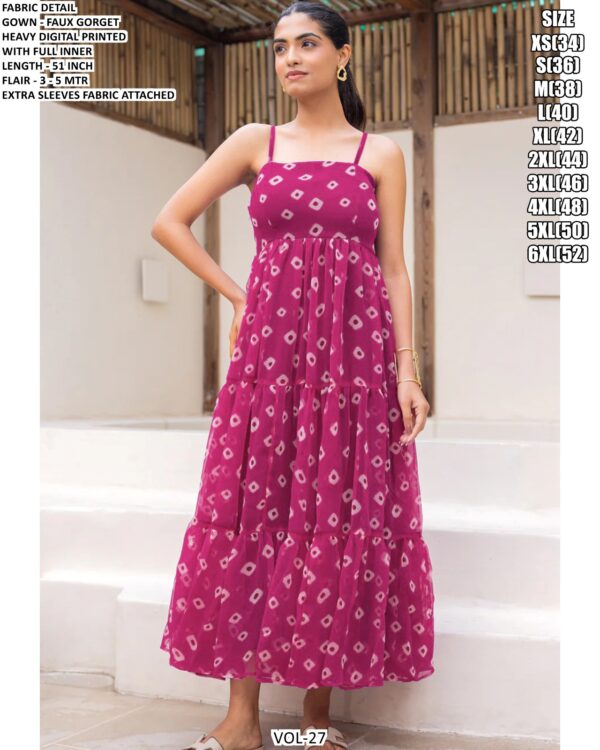 Heavy Flared Georgette Digital Printed Fancy Party Look Ladies Maxi Gowns