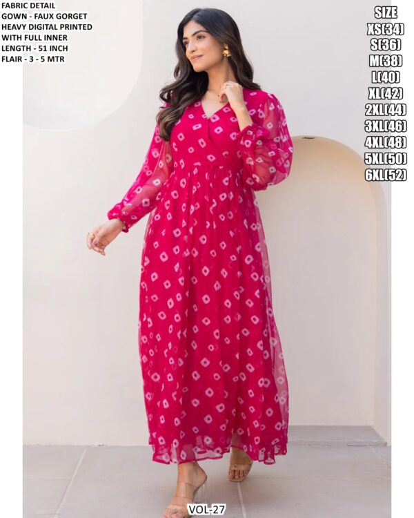 Heavy Flared Georgette Digital Printed Fancy Party Look Ladies Maxi Gowns