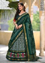 Incredible Ikkat Patola Printed Tussar Silk Semi-Stitched Chaniya Choli