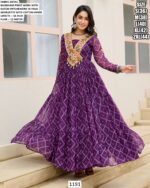 Bandhani Printed Faux Georgette Navratri Wear Readymade Gown (Three Pieces Catalogue)