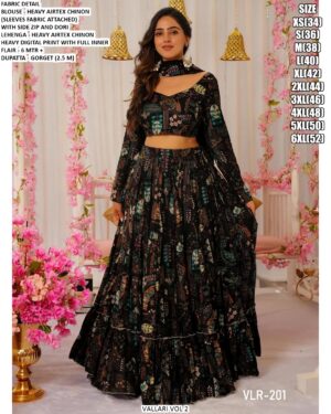 Festive Wear Heavy Airtex Chinon Three-Piece Heavy Digital Printed Lehenga Choli