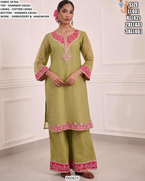 Latest Crushed Shimmer Silk Salwar Suits With Royal Embroidery And Handwork