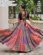 Unleash Your Garba Glam With Our Multi Colour Cotton Printed Navratri Chaniya Choli