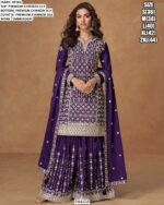 Get Your Hands On The Heavy Embroidery Designer Festival Wear Chinon Silk Plazo Suits