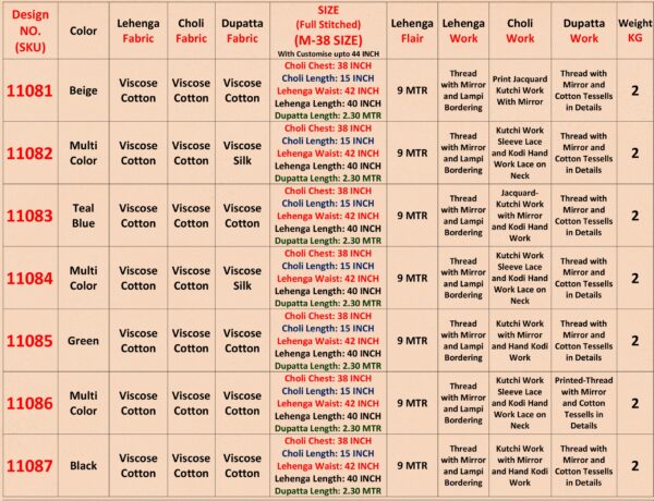 Charismatic Multi-Colour Viscose Cotton Designer Lehenga Choli For This Navratri