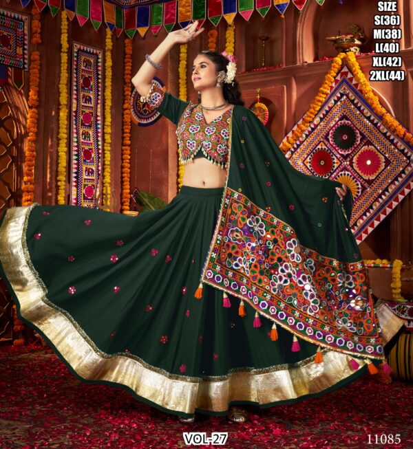 Charismatic Multi-Colour Viscose Cotton Designer Lehenga Choli For This Navratri