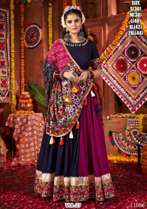Charismatic Multi-Colour Viscose Cotton Designer Lehenga Choli For This Navratri