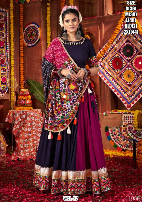 Charismatic Multi-Colour Viscose Cotton Designer Lehenga Choli For This Navratri