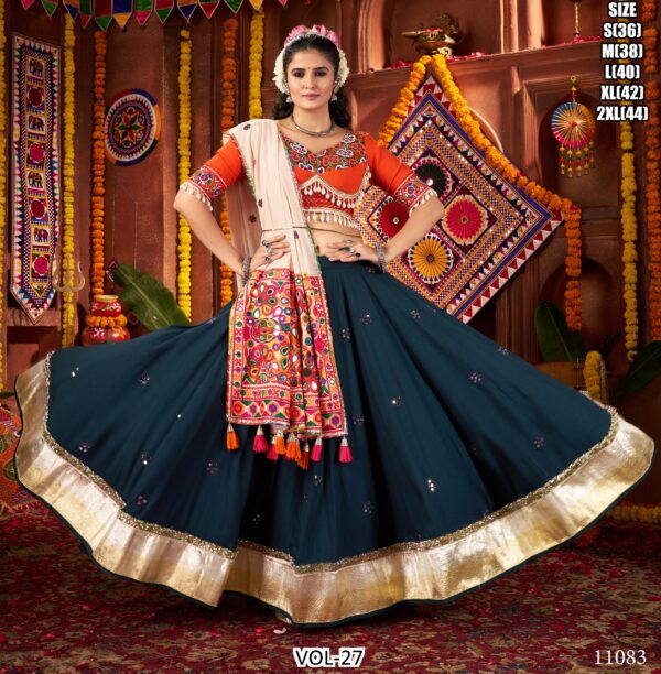 Charismatic Multi-Colour Viscose Cotton Designer Lehenga Choli For This Navratri