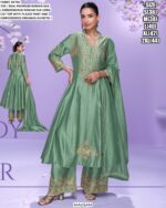 Wedding Or Party Wear Roman Silk Designer Long Cut Readymade Salwar Suits