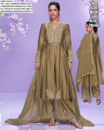 Wedding Or Party Wear Roman Silk Designer Long Cut Readymade Salwar Suits