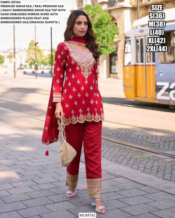 Mumtaz Catalogue Series 10029 To 10031 Simar Silk Heavy Embroidered Readymade Salwar Suits