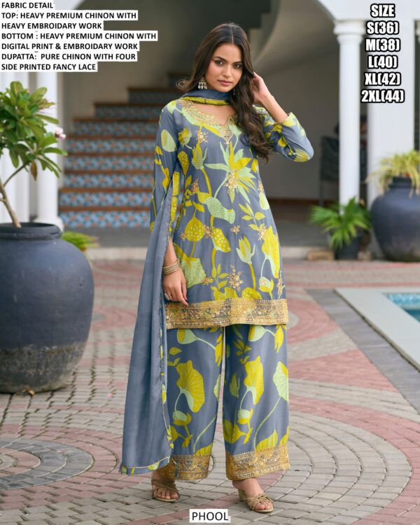 Beautiful Designer Heavy Chinon Party And Festive Wear Premium Salwar Suit Collection
