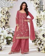 We Launch New Catalogue Floral Embroidered Heavy Premium Chinon Festive Wear Plazo Suits