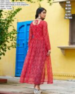 Navratri Wear Bandhej Print Faux Georgette Long Kurti With Kutchi Patch Work